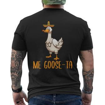 Me Goose-Ta Funny Pun Spanish Mexican Geese Lover Apparel Mens Back Print T-shirt | Mazezy