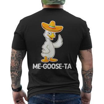 Me-Goose-Ta - Funny Saying Cute Goose Cool Spanish Mexican Mens Back Print T-shirt | Mazezy