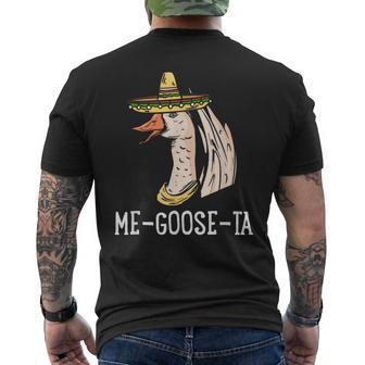 Me Goose-Ta | Spanish Goose Pun | Funny Mexican Mens Back Print T-shirt | Mazezy
