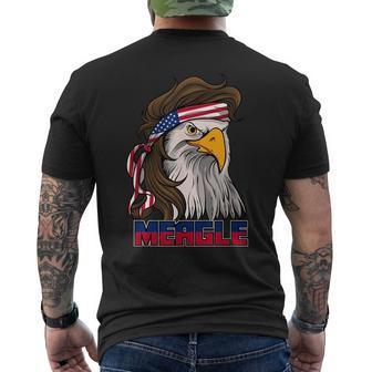 Meagle American Eagle - Funny Redneck Mullet Pride Mens Back Print T-shirt | Mazezy