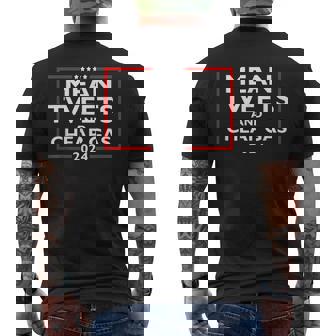 Mean Tweets And Cheap Gas Funny 2024 Pro Trump Mens Back Print T-shirt | Mazezy