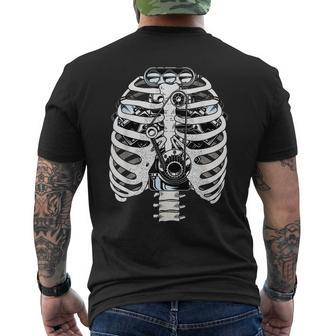 Mechanic Skeleton Rib Cage Funny Halloween Costume Outfit  Mens Back Print T-shirt