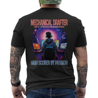 Mechanical Drafter Gamer Fun Pun Gaming Men's T-shirt Back Print | Mazezy