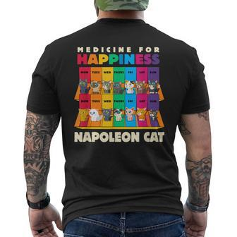 Medicine For Happiness Napoleon Cat Minuet Cat Humor Men's T-shirt Back Print | Mazezy