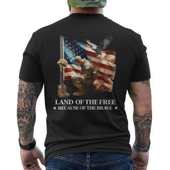 Memorial Day Land Of Free Because Of Brave Veterans American  Mens Back Print T-shirt