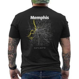 Memphis Tennessee Street Map Hometown Pride Souvenir Mens Back Print T-shirt | Mazezy