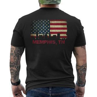Memphis Tennessee Tn Pride Souvenir Gift American Flag Theme Mens Back Print T-shirt | Mazezy