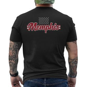 Memphis Tennessee Usa Flag Pride Mens Back Print T-shirt | Mazezy