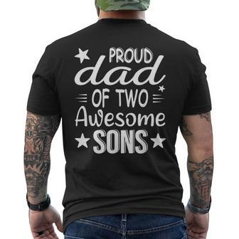 Men Dad Of 2 Boys Two Sons Fathers Day Mens Back Print T-shirt - Thegiftio UK