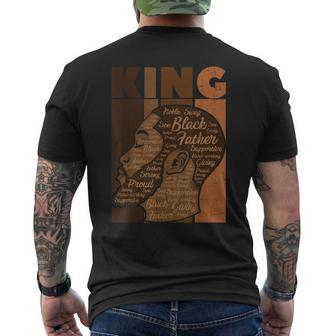 Mens Black History King Father Melanin African American Dad Men Mens Back Print T-shirt - Thegiftio UK