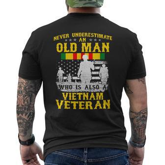 Mens Dad Grandpa Vietnam Veteran Vintage Shirt Mens Gift 243 Mens Back Print T-shirt - Monsterry