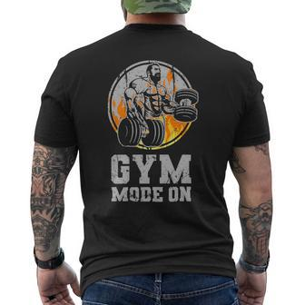 Mens Fitness Workout Gym Bodybuilder Gym Mode On Bodybuilding Mens Back Print T-shirt - Monsterry DE