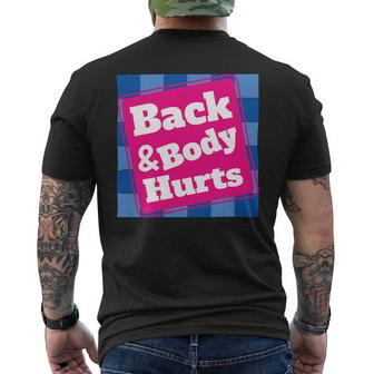 Mens Funny Back Body Hurts Tee Quote Workout Gym Top Mens Back Print T-shirt - Monsterry AU