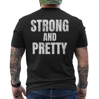 Mens Funny Strong And Pretty Strongman Fitness Gym Gift Mens Back Print T-shirt - Monsterry DE