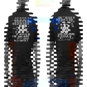 Mens Michigan Dad Fathers Day Funny More Awesome Dad Gift Mens Back Print T-shirt - Thegiftio UK
