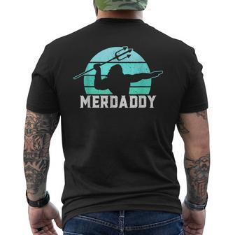 Merdaddy Security Merman Mermaid Daddy Fish Fathers Day Mens Back Print T-shirt | Mazezy