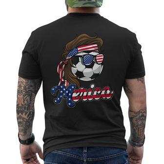 Merica Mullet Soccer Ball - Funny Redneck Mullet Pride Mens Back Print T-shirt | Mazezy