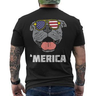 Merica Pitbull Pit American Usa Flag 4Th Of July Fourth Dog Mens Back Print T-shirt | Mazezy AU