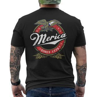 Merica Since 1776 4Th Of July Funny Redneck Eagle Mullet Mens Back Print T-shirt - Thegiftio UK