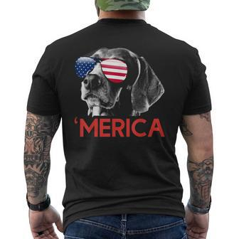 Merica Weimaraner American Flag 4Th Of July Men's T-shirt Back Print | Mazezy DE