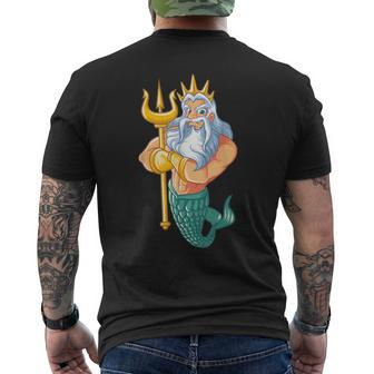 Mermaid Security Merman Swimming Men's T-shirt Back Print | Mazezy