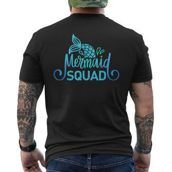 Mermaid Squad Of The Birthday Party Mermaid Tail Hbd Mens Back Print T-shirt - Seseable