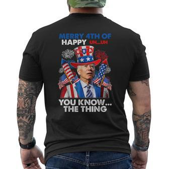 Merry 4Th Of You Know The Thing Funny Joe Biden 4Th Of July Mens Back Print T-shirt | Mazezy DE