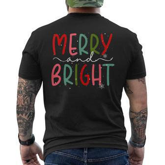 Merry And Bright Christmas Women Girls Kids Toddlers Cute Mens Back Print T-shirt - Seseable
