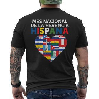 Mes Nacional De La Herencia Hispania Flags Hispanic Heritage Men's T-shirt Back Print - Monsterry CA