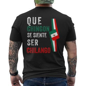 Mexican Flag Mexicana Mexico Heritage Chingon Chilango Men's T-shirt Back Print - Monsterry AU