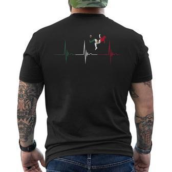 Mexican Pride Heartbeat Ekg Pulse Mexican Flag Mexico Soccer Mens Back Print T-shirt | Mazezy