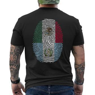Mexico & Guatemala Fingerprint Half Mexican Guatemalan Roots Men's T-shirt Back Print | Mazezy DE