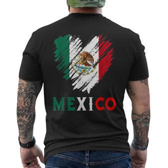 Mexico City Mexican Flag Heart Viva Mexico Independence Day Men's T-shirt Back Print - Seseable