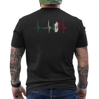 Mexico Heart Mexico Flag Heartbeat Ekg Pulse Mexican Pride Men's T-shirt Back Print - Monsterry CA