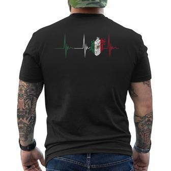 Mexico Heart Mexico Flag Heartbeat Ekg Pulse Mexican Pride Mens Back Print T-shirt | Mazezy