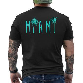 Miami Beach Florida Palm Trees T Men's T-shirt Back Print | Mazezy