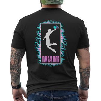 Miami City Flame Retro Vintage Mens Back Print T-shirt - Thegiftio