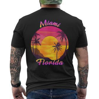 Miami Florida Fl Tropical Summer Vacation Souvenir Florida Gifts & Merchandise Funny Gifts Mens Back Print T-shirt | Mazezy