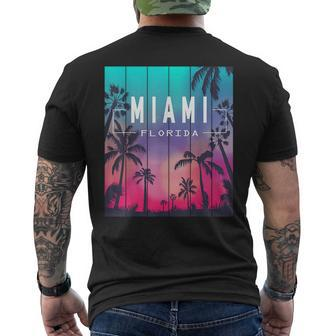 Miami Florida Sunset - I Love Miami Beach Souvenir Mens Back Print T-shirt - Seseable
