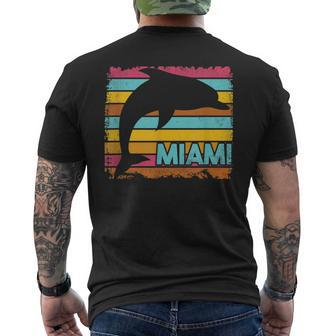 Miami Resident Vintage Dolphin Silhouette Souvenir Men's T-shirt Back Print | Mazezy