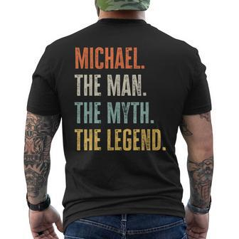 Michael The Best Man Myth Legend Funny Best Name Michael Mens Back Print T-shirt | Mazezy