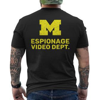 Michigan Espionage Dept Michigan Video Espionage Department Men's T-shirt Back Print - Thegiftio UK