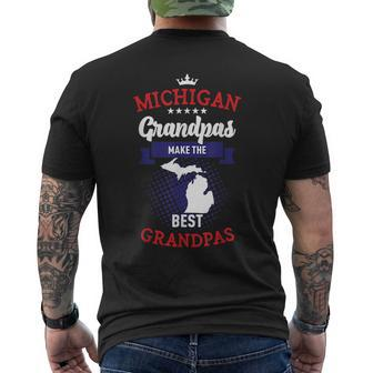 Michigan Grandpas Make The Best Grandpas Funny Novelty Gift Mens Back Print T-shirt | Mazezy