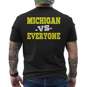 Michigan Vs Everyone Vintage Men's T-shirt Back Print - Monsterry CA