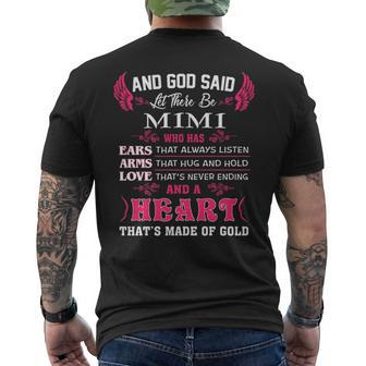 Mimi Name Gift And God Said Let There Be Mimi V2 Mens Back Print T-shirt - Seseable