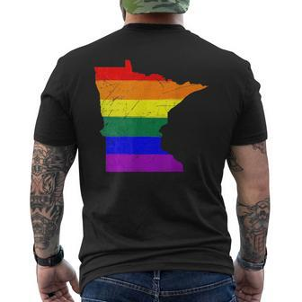 Minnesota Gay Pride Flag Mens Back Print T-shirt | Mazezy
