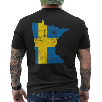 Minnesota Sweden Flag Nordic Immigrant Heritage Pride Mens Back Print T-shirt | Mazezy