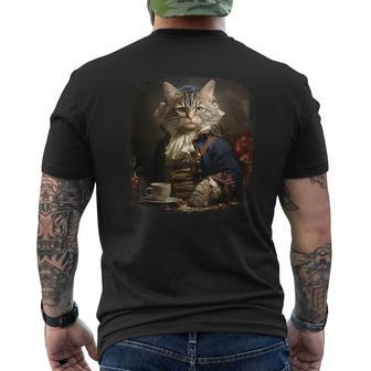 Minuet Cat Founding Fathers Humorous Patriotic Men's T-shirt Back Print | Mazezy