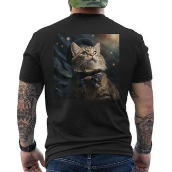 Minuet Cat Patriotic Hat American Fourth Of July Kitten Men's T-shirt Back Print | Mazezy