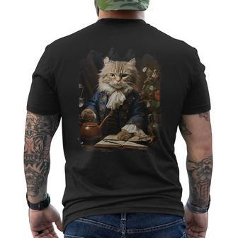 Minuet Cat Pouring Founding Fathers Retro Animal Men's T-shirt Back Print | Mazezy